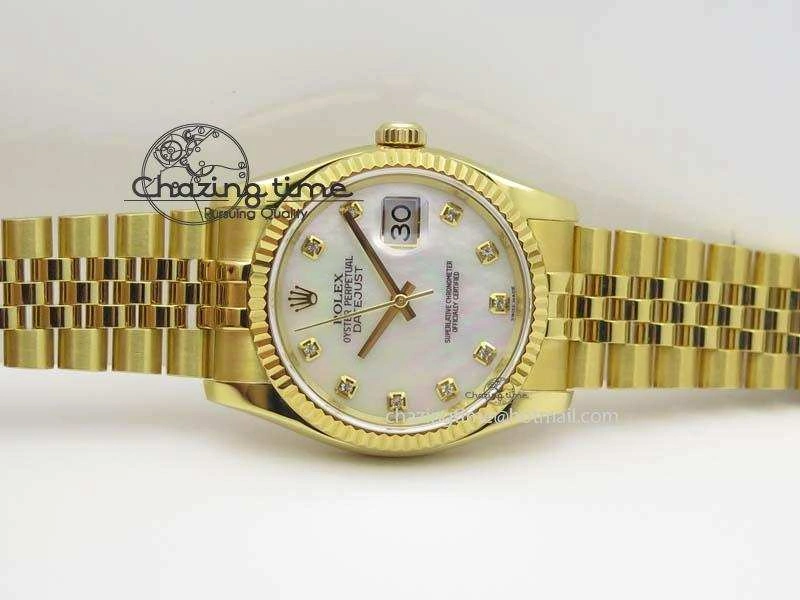 DateJust 36mm Wrapped YG BP-Maker Best Edition White MOP Dial On Wrapped YG Bracelet ETA Unisex 3835