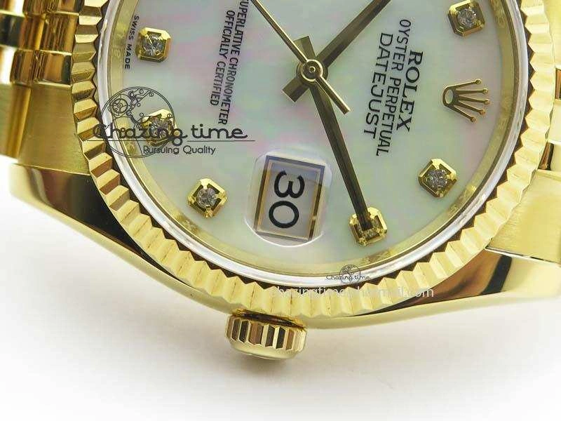 DateJust 36mm Wrapped YG BP-Maker Best Edition White MOP Dial On Wrapped YG Bracelet ETA Unisex 3835