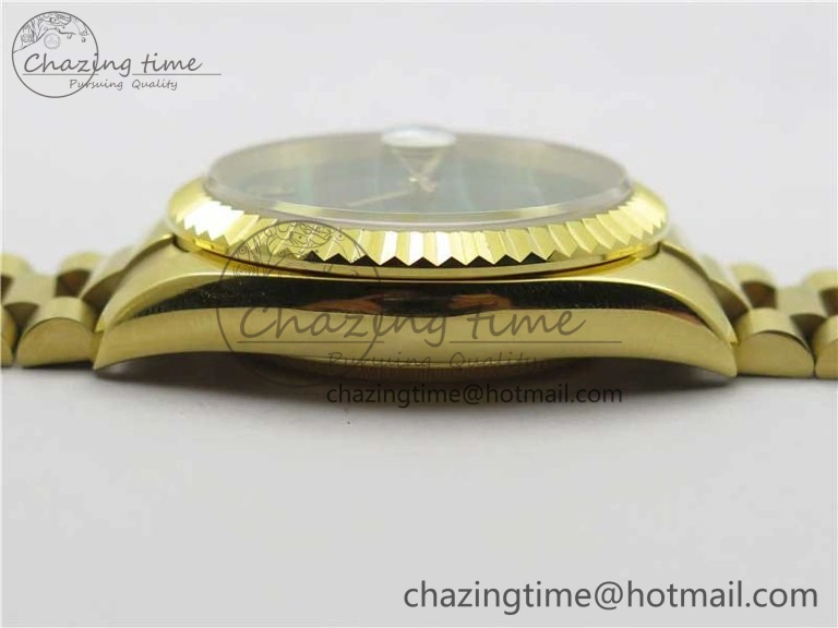 Breathable DateJust 36mm YG EDF Best Edition Green Malachite Dial on SS President Bracelet A 2859