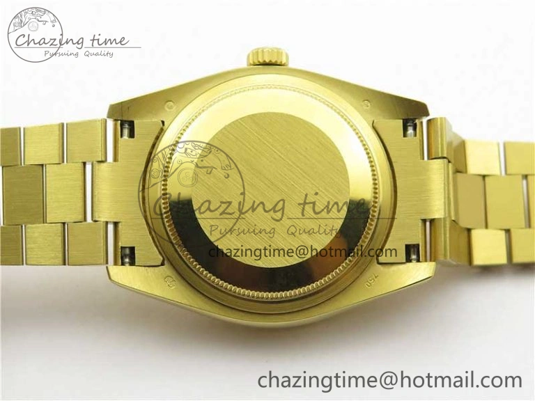 Breathable DateJust 36mm YG EDF Best Edition Green Malachite Dial on SS President Bracelet A 2859