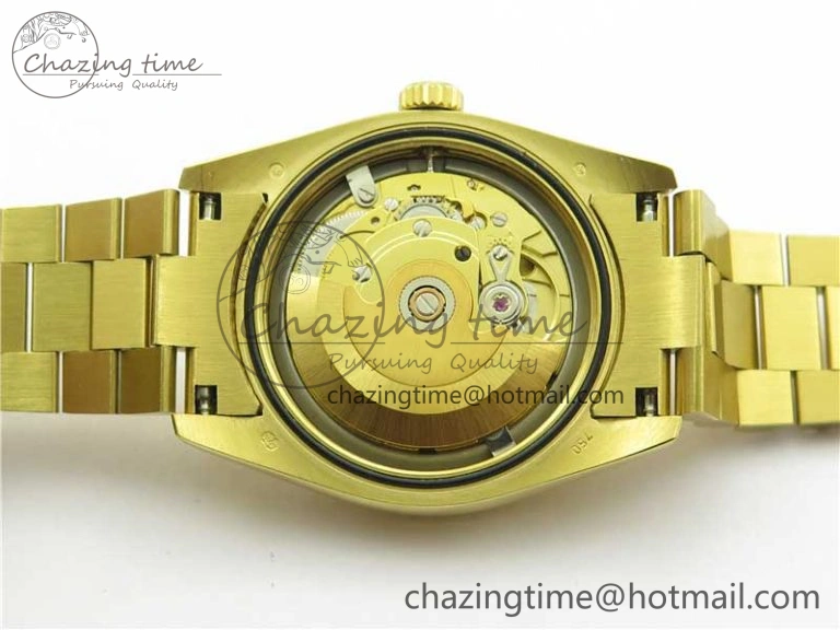 Breathable DateJust 36mm YG EDF Best Edition Green Malachite Dial on SS President Bracelet A 2859