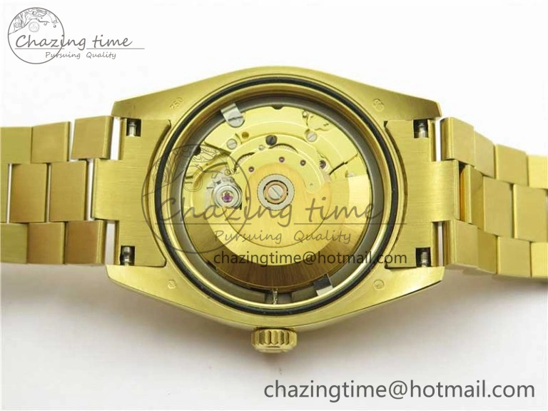 Breathable DateJust 36mm YG EDF Best Edition Green Malachite Dial on SS President Bracelet A 2859