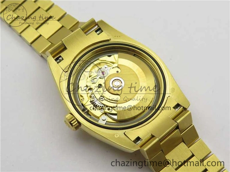 Breathable DateJust 36mm YG EDF Best Edition Green Malachite Dial on SS President Bracelet A 2859