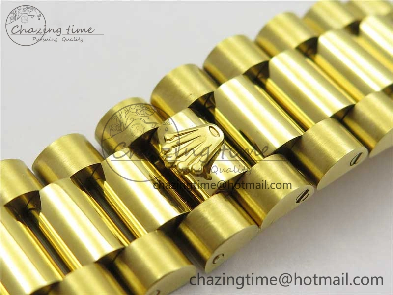Breathable DateJust 36mm YG EDF Best Edition Green Malachite Dial on SS President Bracelet A 2859
