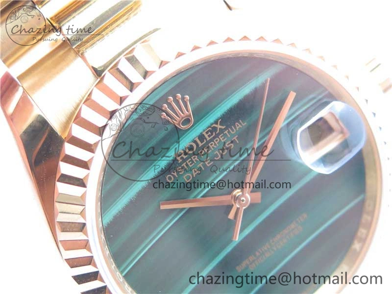 Breathable DateJust 36mm YG EDF Best Edition Green Malachite Dial on SS President Bracelet A 2859
