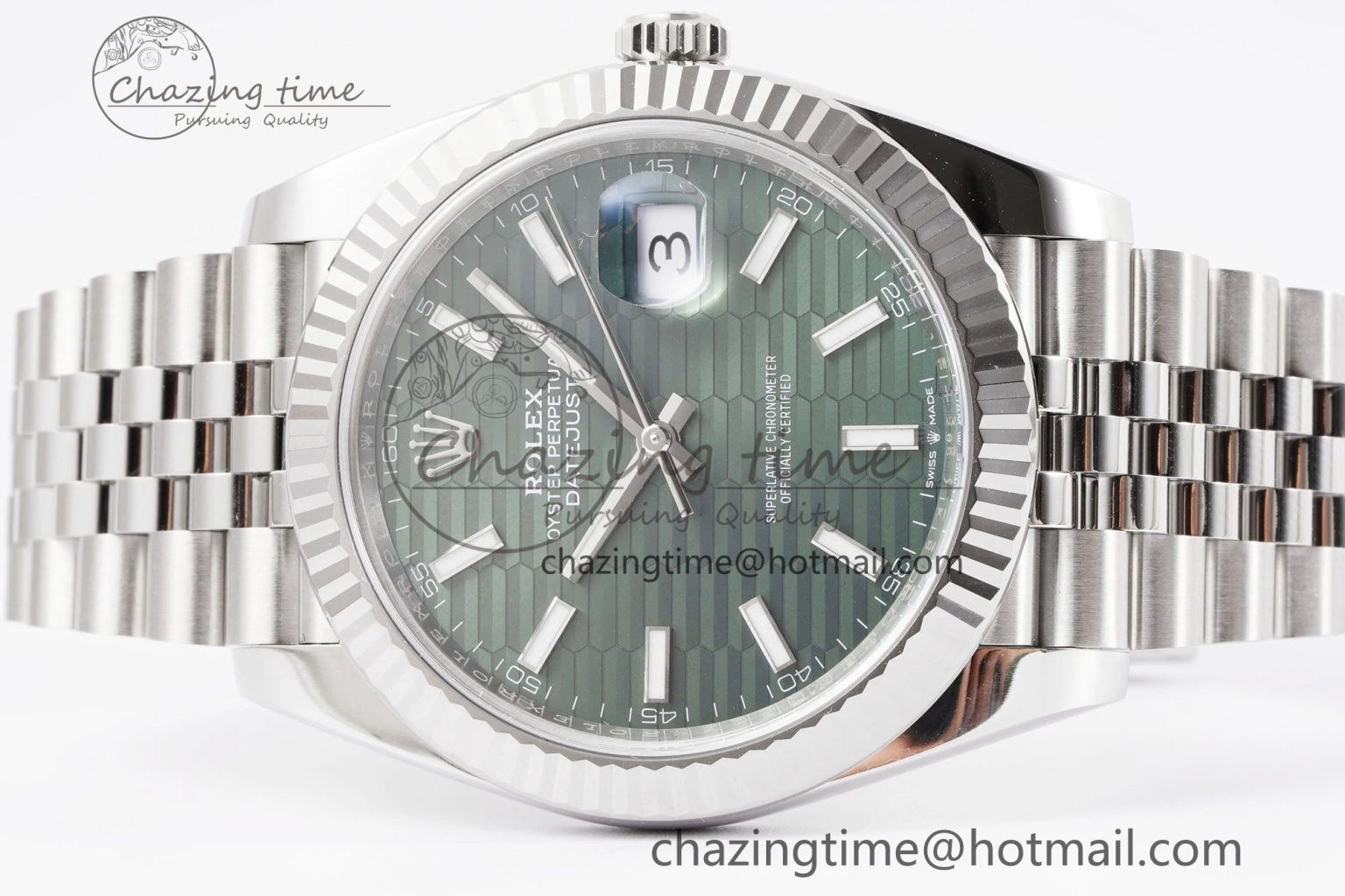 Vibrant DateJust 41 126234 Clean 1:1 Best Edition 904L Steel Green Textured Dial on Jubilee Bracelet VR 10131