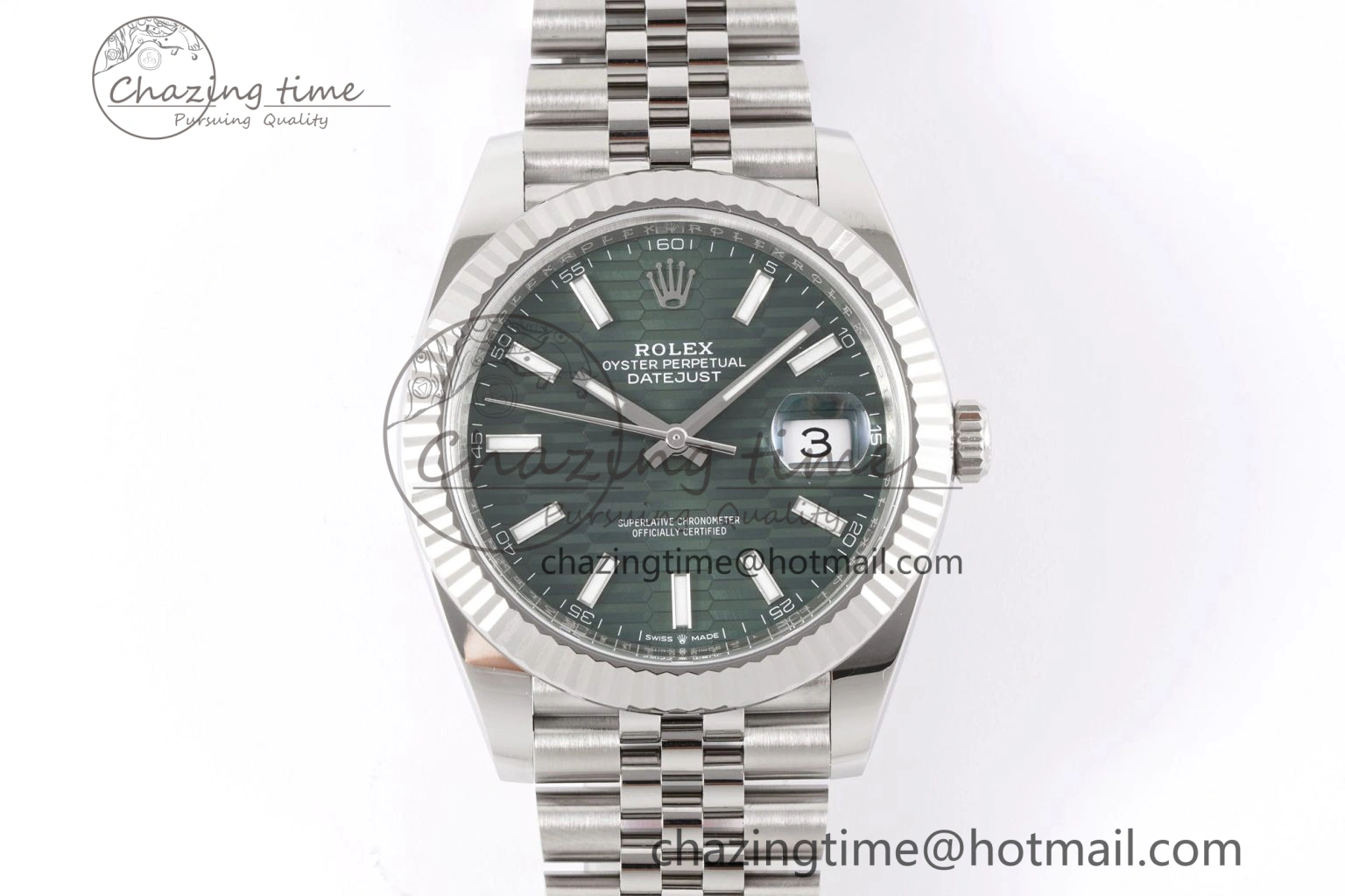 Vibrant DateJust 41 126234 Clean 1:1 Best Edition 904L Steel Green Textured Dial on Jubilee Bracelet VR 10131