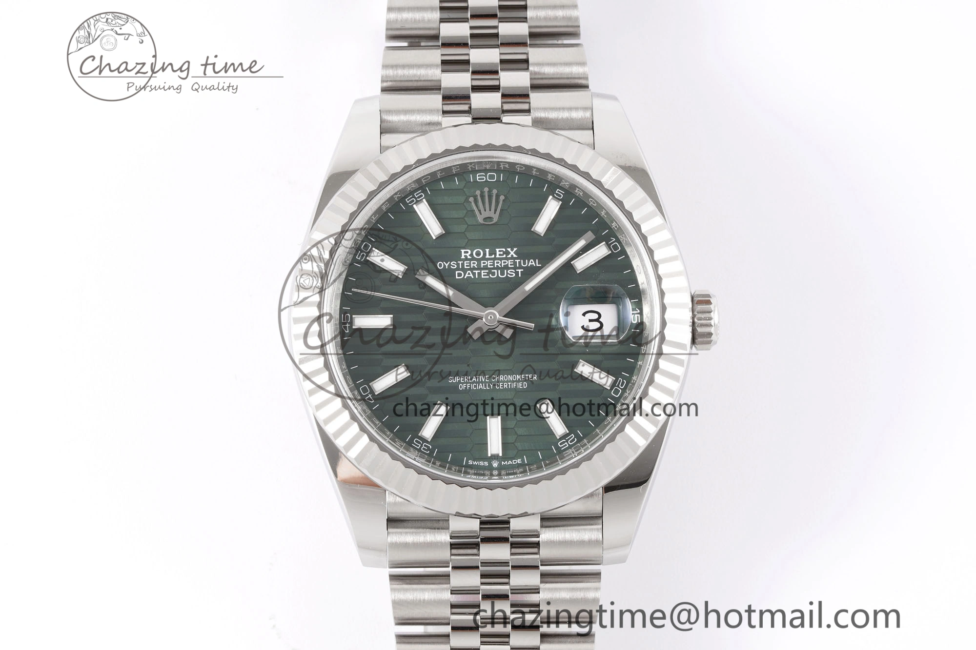 Vibrant DateJust 41 126234 Clean 1:1 Best Edition 904L Steel Green Textured Dial on Jubilee Bracelet VR 10131