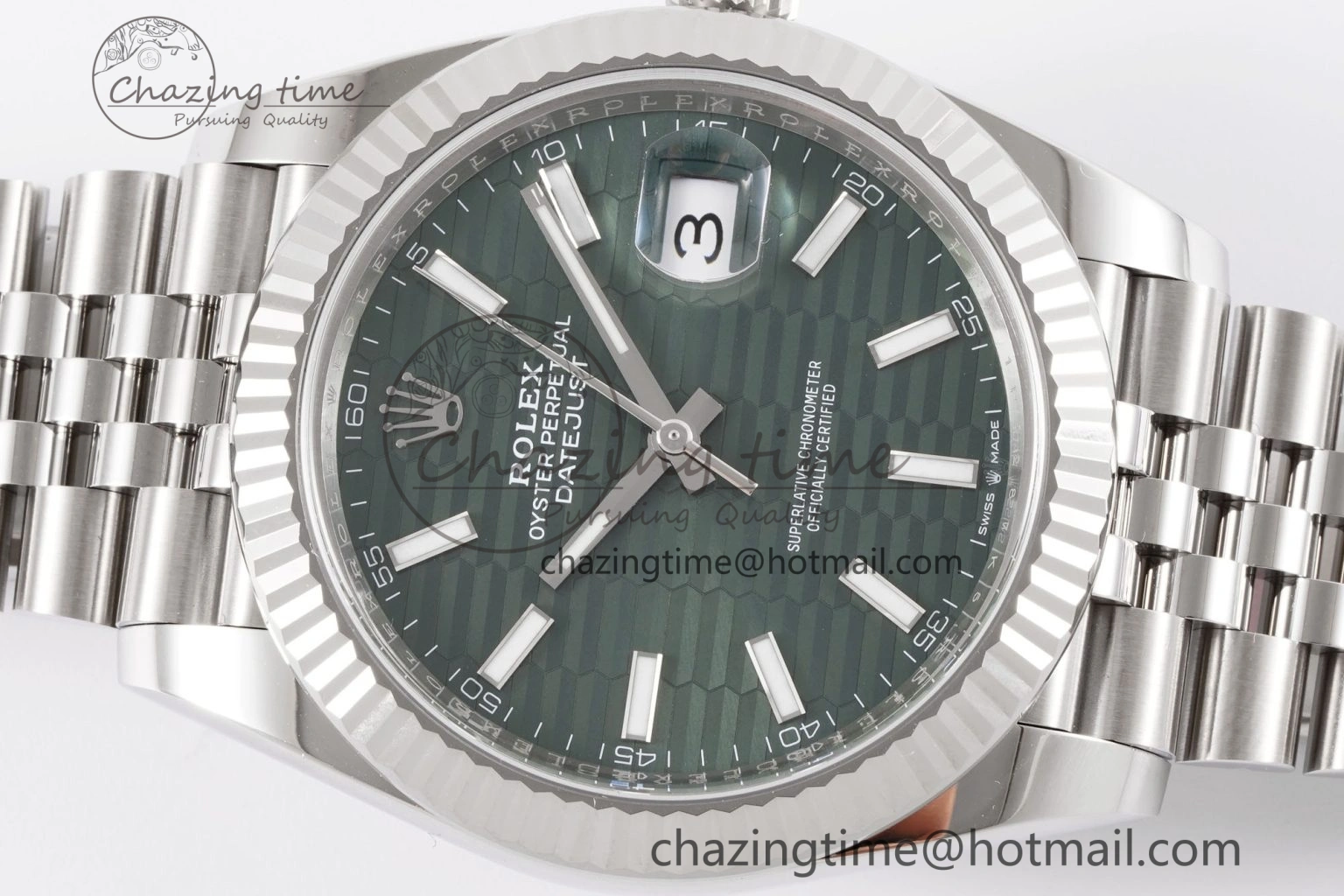 Vibrant DateJust 41 126234 Clean 1:1 Best Edition 904L Steel Green Textured Dial on Jubilee Bracelet VR 10131
