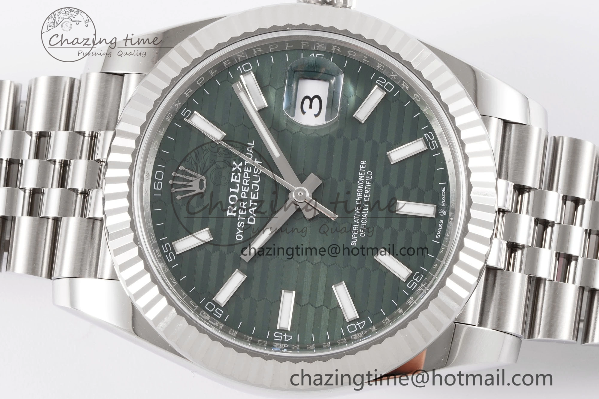 Vibrant DateJust 41 126234 Clean 1:1 Best Edition 904L Steel Green Textured Dial on Jubilee Bracelet VR 10131