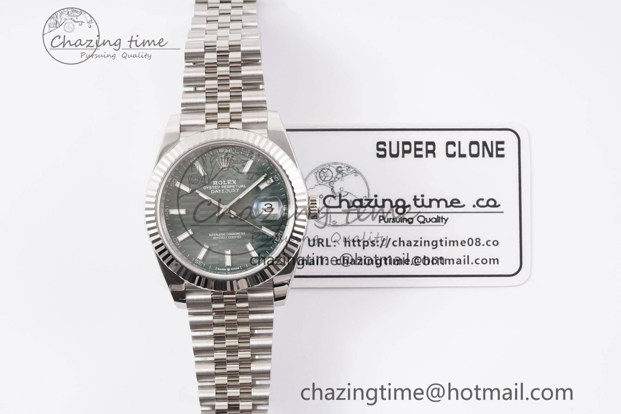 Vibrant DateJust 41 126234 Clean 1:1 Best Edition 904L Steel Green Textured Dial on Jubilee Bracelet VR 10131