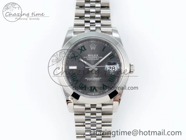 FastDry DateJust 41 126300 904L SS VSF 1:1 Best Edition Gray Dial Roman Markers on Jubilee Bracelet VS 1714