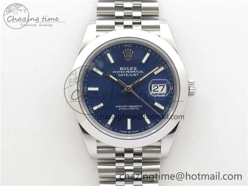 DateJust 41 126330 904L SS VSF 1:1 Best Edition Blue Dial on Jubilee Bracelet VS Breathable 2625