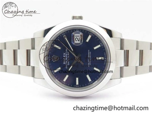 TechFriendly DateJust 41 126330 904L SS VSF 1:1 Best Edition Blue Dial on Oyster Bracelet VS 2627