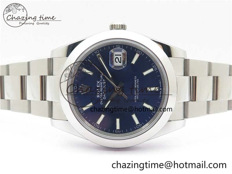 TechFriendly DateJust 41 126330 904L SS VSF 1:1 Best Edition Blue Dial on Oyster Bracelet VS 2627