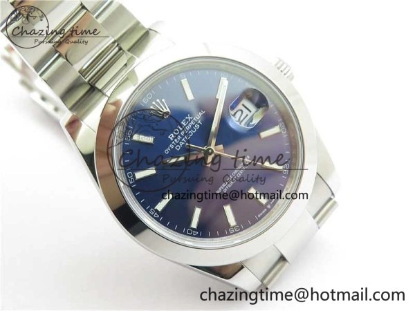 TechFriendly DateJust 41 126330 904L SS VSF 1:1 Best Edition Blue Dial on Oyster Bracelet VS 2627