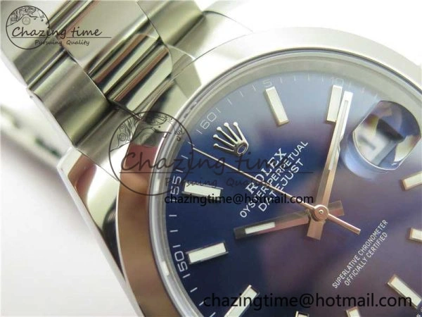 TechFriendly DateJust 41 126330 904L SS VSF 1:1 Best Edition Blue Dial on Oyster Bracelet VS 2627