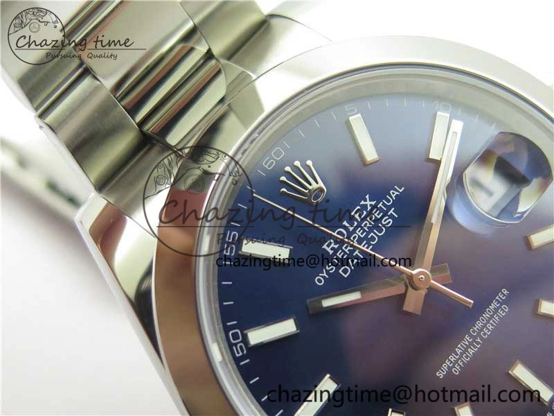 TechFriendly DateJust 41 126330 904L SS VSF 1:1 Best Edition Blue Dial on Oyster Bracelet VS 2627