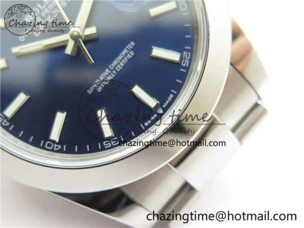 TechFriendly DateJust 41 126330 904L SS VSF 1:1 Best Edition Blue Dial on Oyster Bracelet VS 2627