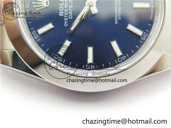 TechFriendly DateJust 41 126330 904L SS VSF 1:1 Best Edition Blue Dial on Oyster Bracelet VS 2627