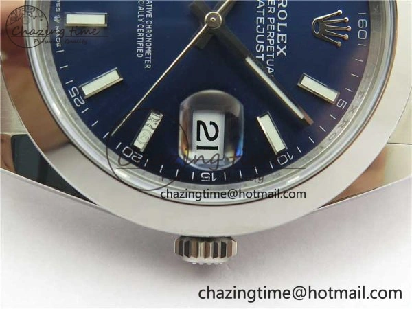 TechFriendly DateJust 41 126330 904L SS VSF 1:1 Best Edition Blue Dial on Oyster Bracelet VS 2627