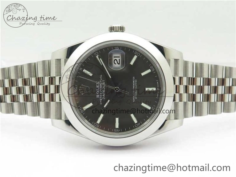 TechFriendly DateJust 41 126330 904L SS VSF 1:1 Best Edition Gray Dial on Jubilee Bracelet VS 2624