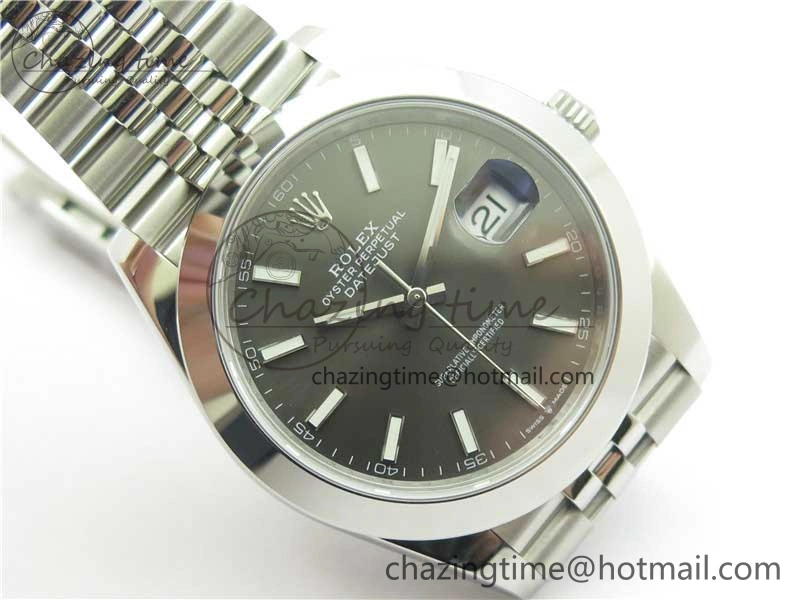 TechFriendly DateJust 41 126330 904L SS VSF 1:1 Best Edition Gray Dial on Jubilee Bracelet VS 2624