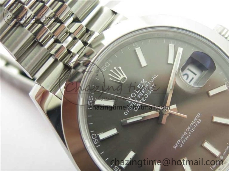 TechFriendly DateJust 41 126330 904L SS VSF 1:1 Best Edition Gray Dial on Jubilee Bracelet VS 2624