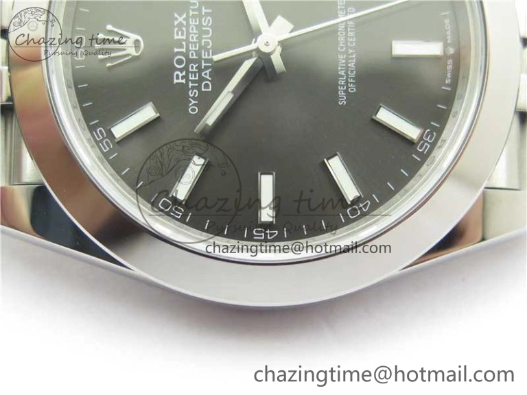 TechFriendly DateJust 41 126330 904L SS VSF 1:1 Best Edition Gray Dial on Jubilee Bracelet VS 2624
