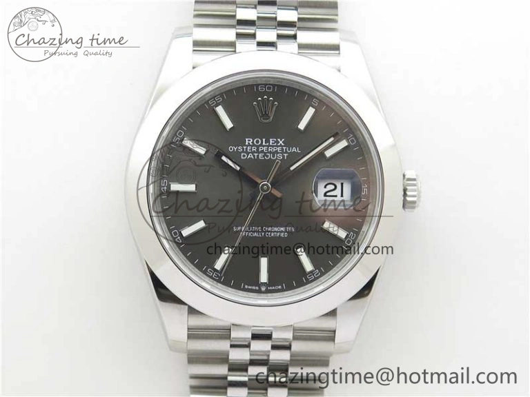TechFriendly DateJust 41 126330 904L SS VSF 1:1 Best Edition Gray Dial on Jubilee Bracelet VS 2624