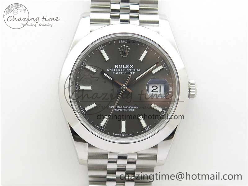 TechFriendly DateJust 41 126330 904L SS VSF 1:1 Best Edition Gray Dial on Jubilee Bracelet VS 2624