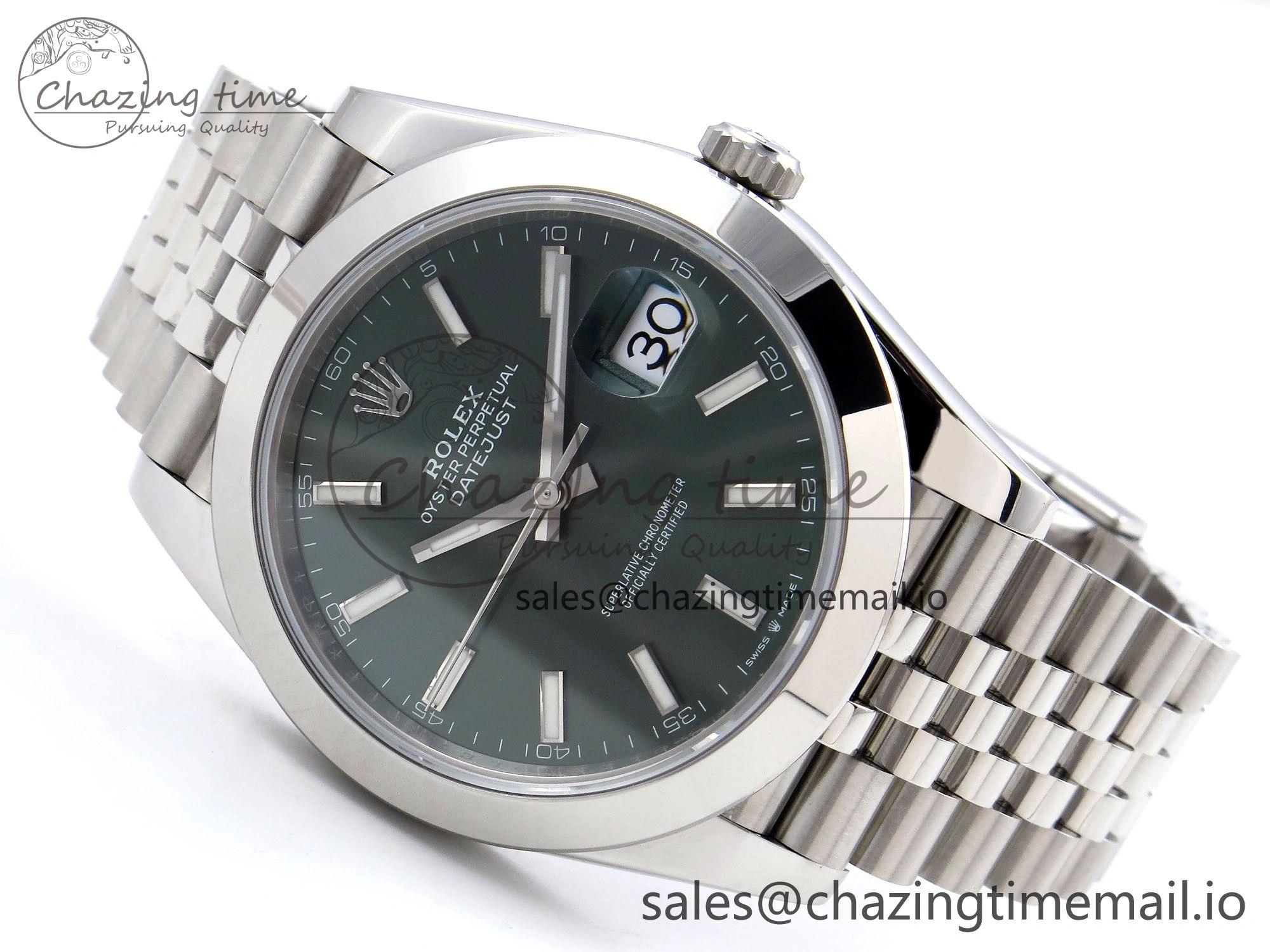 Trendy DateJust 41 126330 904L SS VSF 1:1 Best Edition Green Dial on Jubilee Bracelet VS 1282