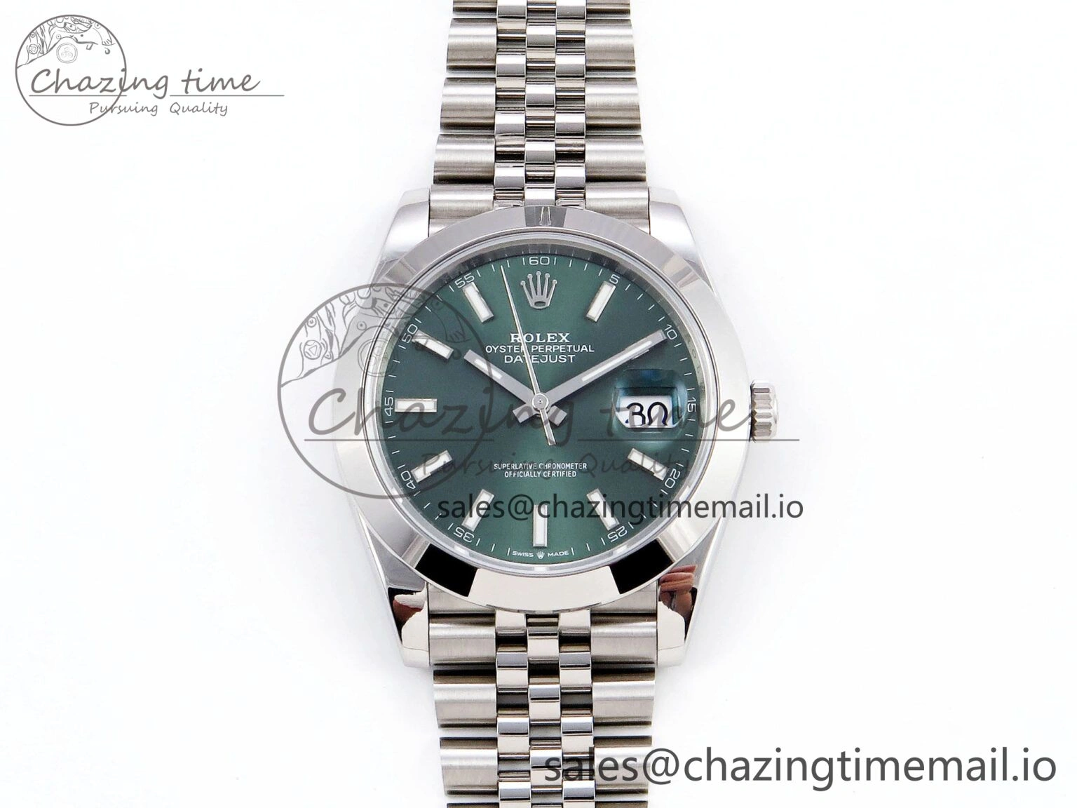 Trendy DateJust 41 126330 904L SS VSF 1:1 Best Edition Green Dial on Jubilee Bracelet VS 1282