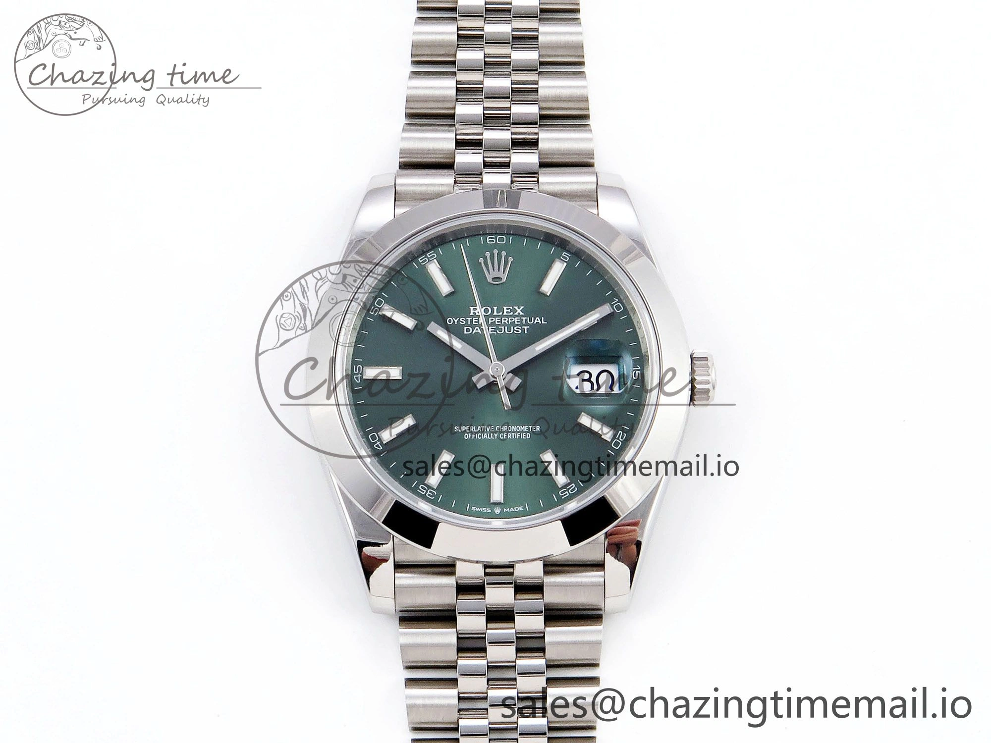 Trendy DateJust 41 126330 904L SS VSF 1:1 Best Edition Green Dial on Jubilee Bracelet VS 1282