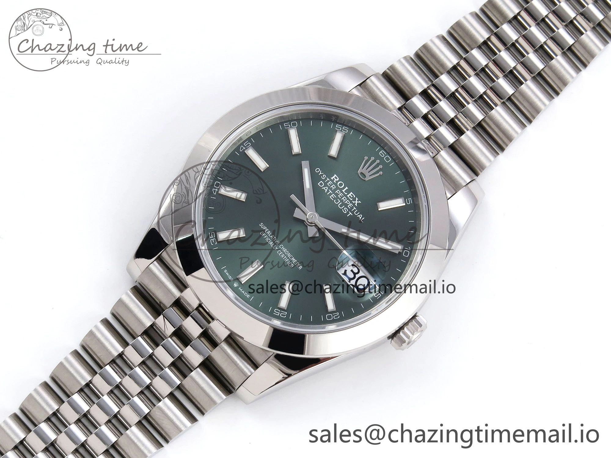 Trendy DateJust 41 126330 904L SS VSF 1:1 Best Edition Green Dial on Jubilee Bracelet VS 1282