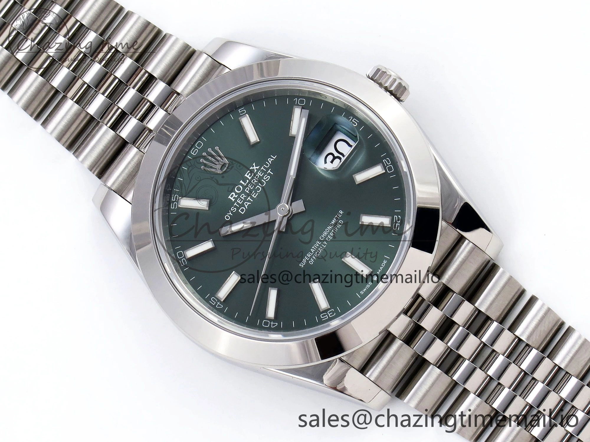 Trendy DateJust 41 126330 904L SS VSF 1:1 Best Edition Green Dial on Jubilee Bracelet VS 1282