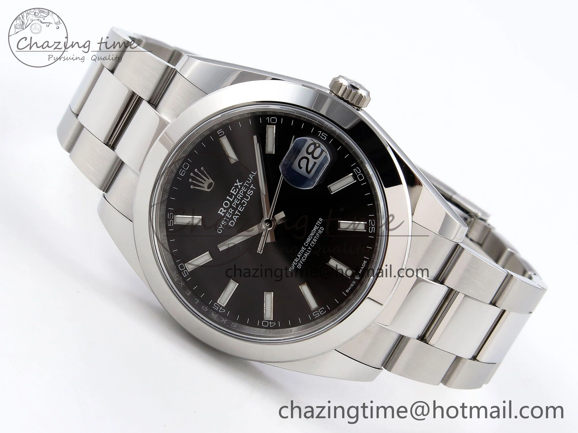 Modern DateJust 41 126330 C+F 1:1 Best Edition 904L Steel Black Dial on SS Oyster Bracelet VR 1395