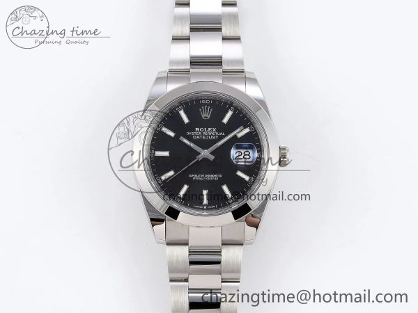 Modern DateJust 41 126330 C+F 1:1 Best Edition 904L Steel Black Dial on SS Oyster Bracelet VR 1395