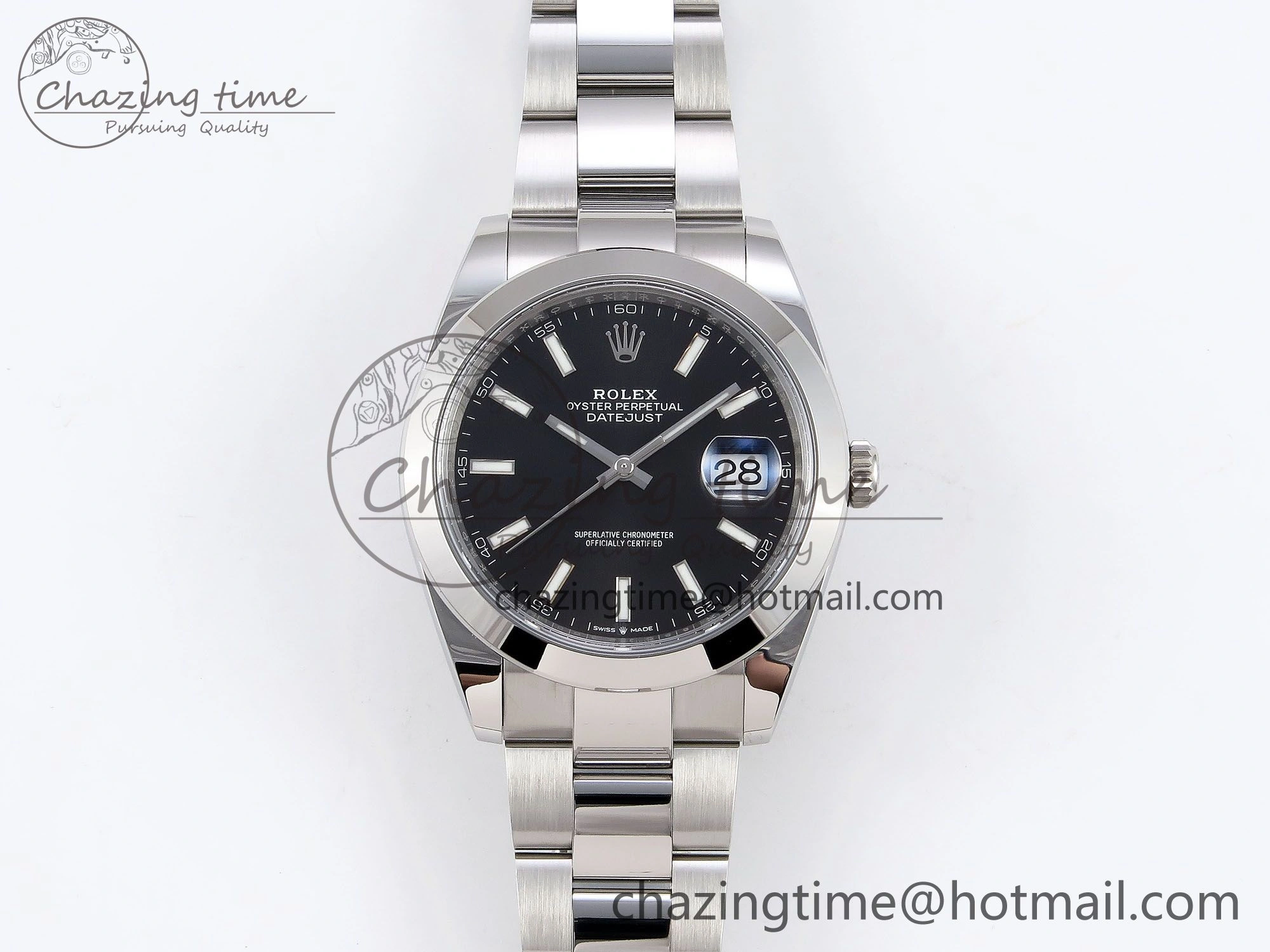Modern DateJust 41 126330 C+F 1:1 Best Edition 904L Steel Black Dial on SS Oyster Bracelet VR 1395