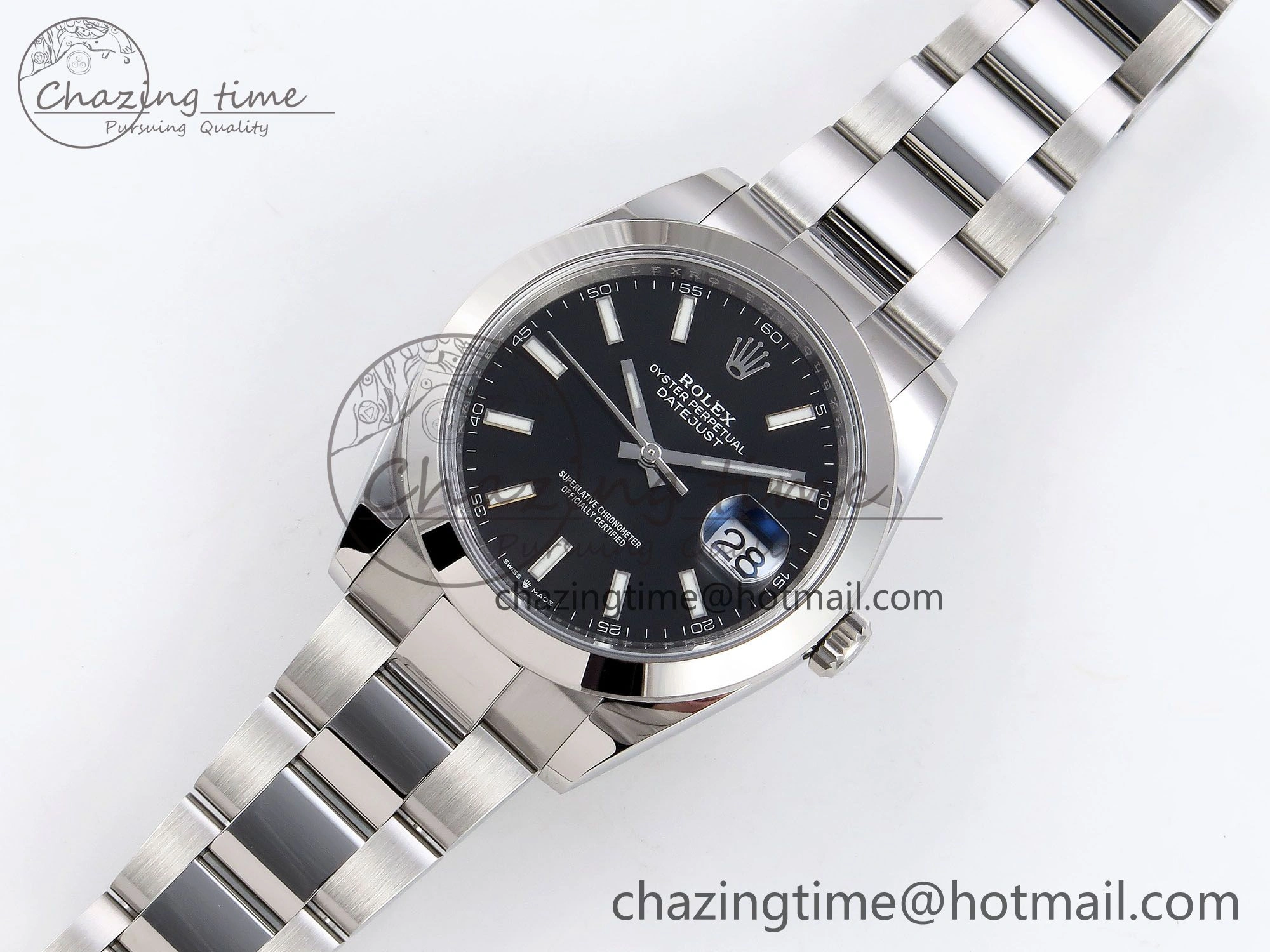 Modern DateJust 41 126330 C+F 1:1 Best Edition 904L Steel Black Dial on SS Oyster Bracelet VR 1395