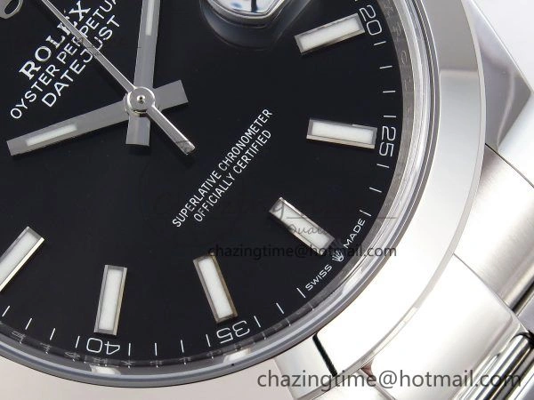 Modern DateJust 41 126330 C+F 1:1 Best Edition 904L Steel Black Dial on SS Oyster Bracelet VR 1395