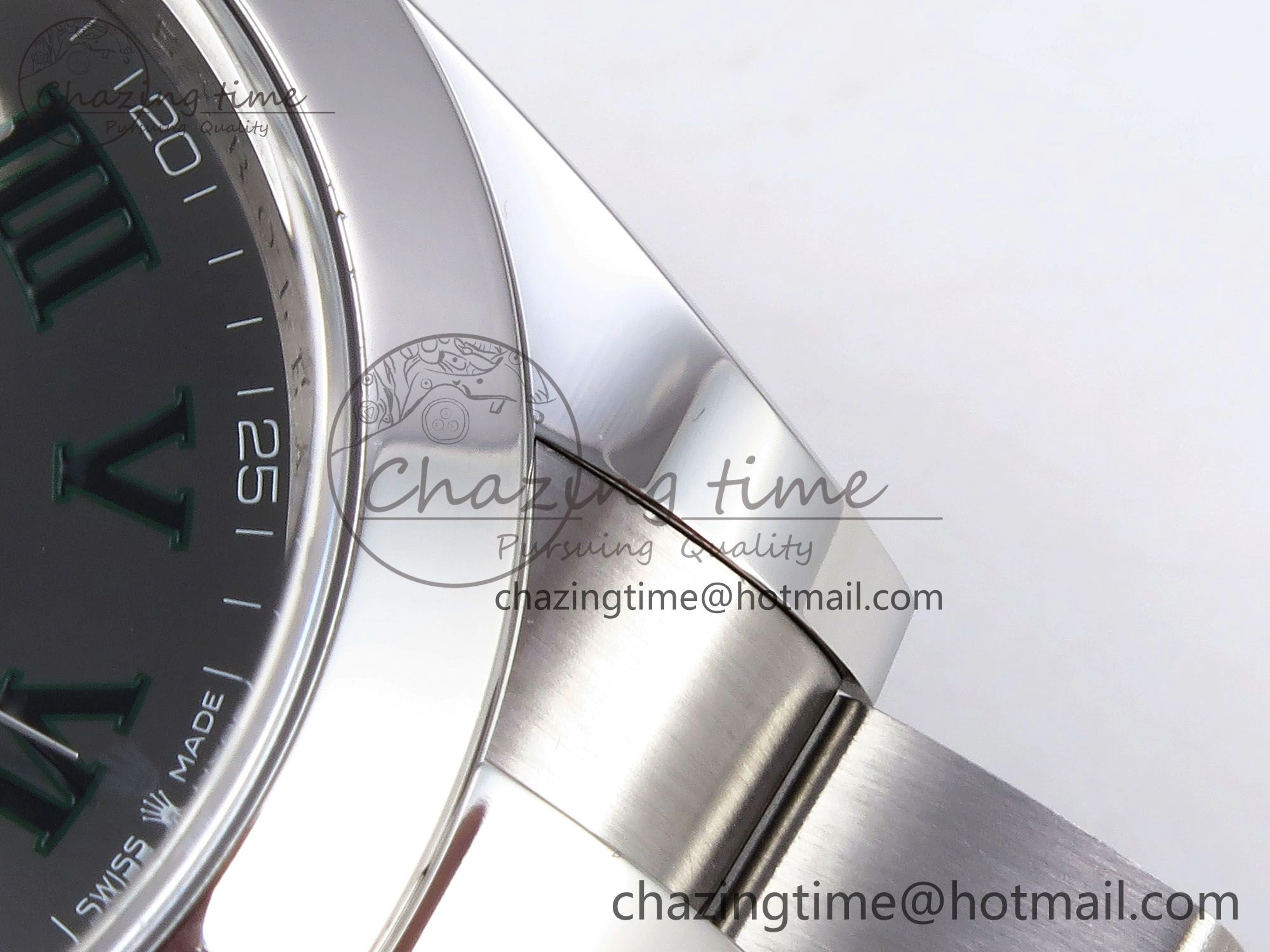 Sophisticated DateJust 41 126330 C+F 1:1 Best Edition 904L Steel Gray Dial Green Roman on SS Oyster Bracelet VR 1394