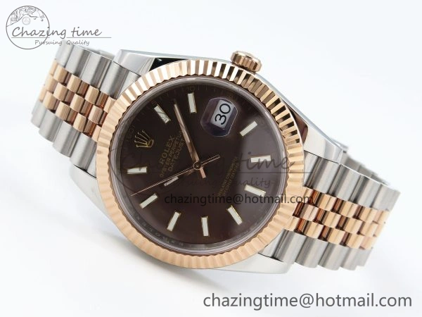 MoistureWicking DateJust 41 126331 904L SS RG VSF 1:1 Best Edition Brown Dial on Jubilee Bracelet VS 1711