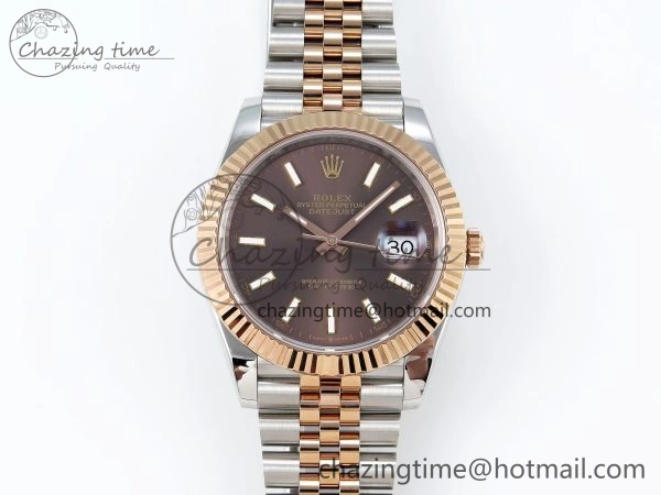 MoistureWicking DateJust 41 126331 904L SS RG VSF 1:1 Best Edition Brown Dial on Jubilee Bracelet VS 1711
