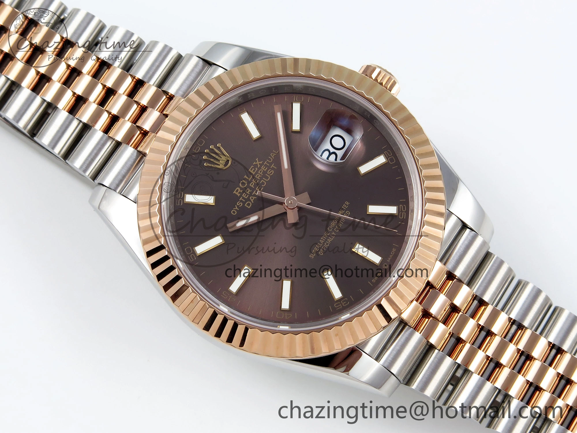 MoistureWicking DateJust 41 126331 904L SS RG VSF 1:1 Best Edition Brown Dial on Jubilee Bracelet VS 1711