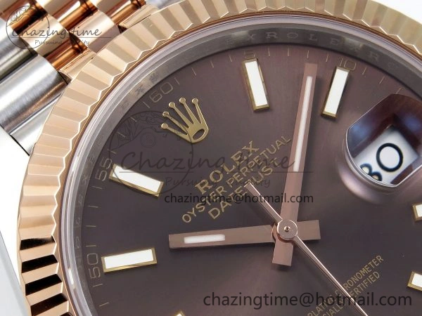 MoistureWicking DateJust 41 126331 904L SS RG VSF 1:1 Best Edition Brown Dial on Jubilee Bracelet VS 1711