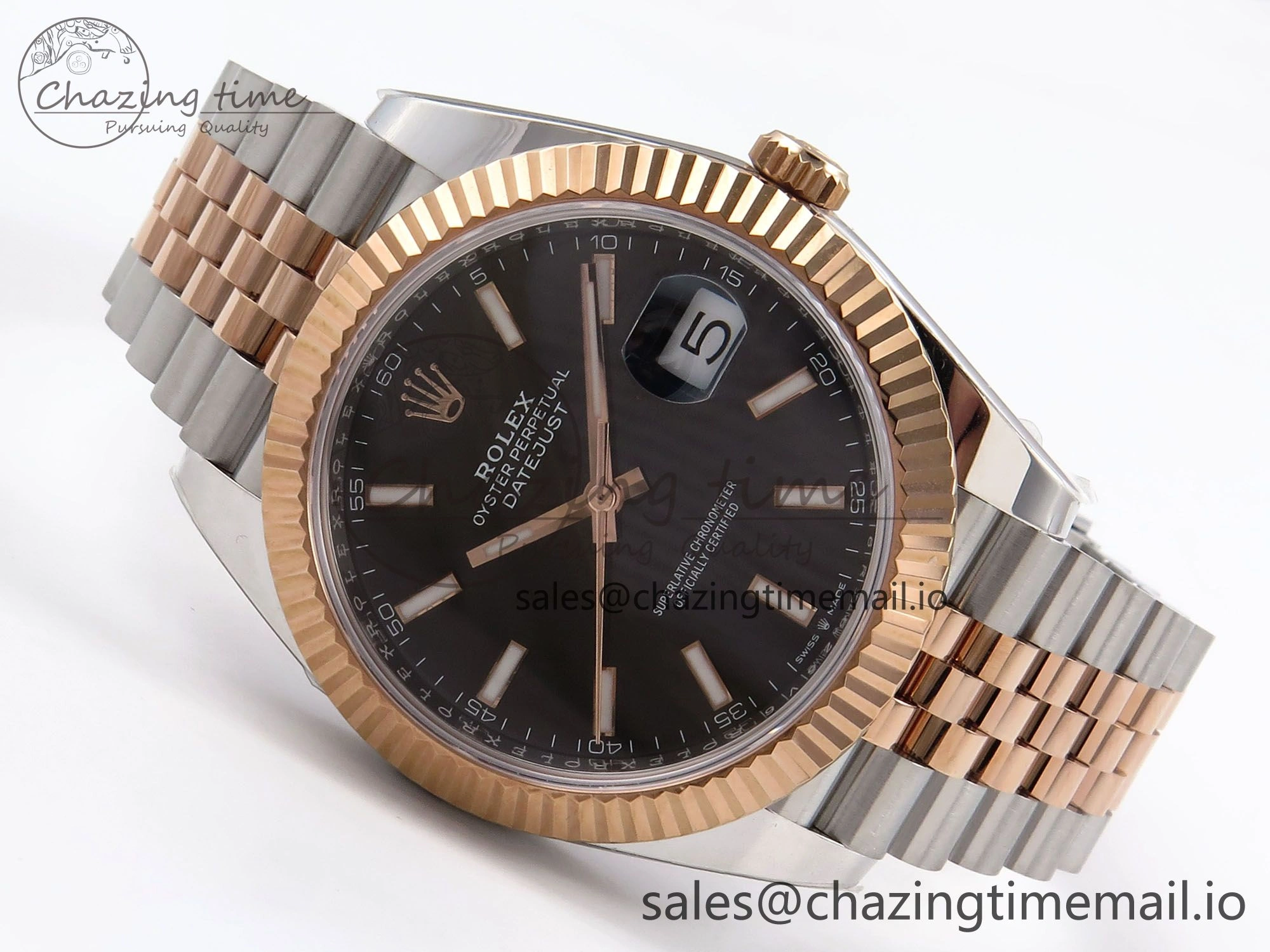 DateJust 41 126331 ARF 1:1 Best Edition 904L Steel Black Dial on SS RG Jubilee Bracelet SH3235（Gain Weight） Original 1106