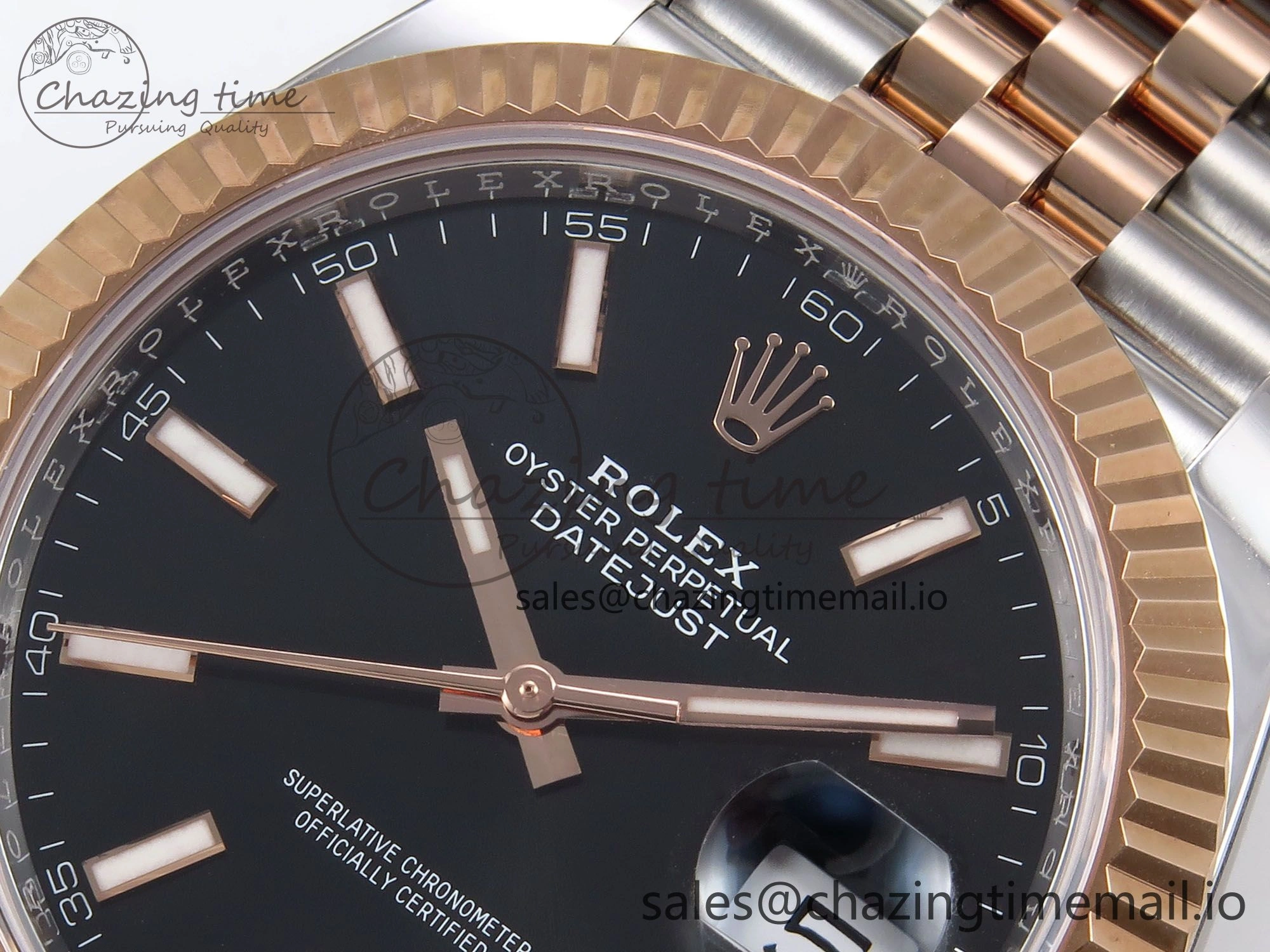 DateJust 41 126331 ARF 1:1 Best Edition 904L Steel Black Dial on SS RG Jubilee Bracelet SH3235（Gain Weight） Original 1106