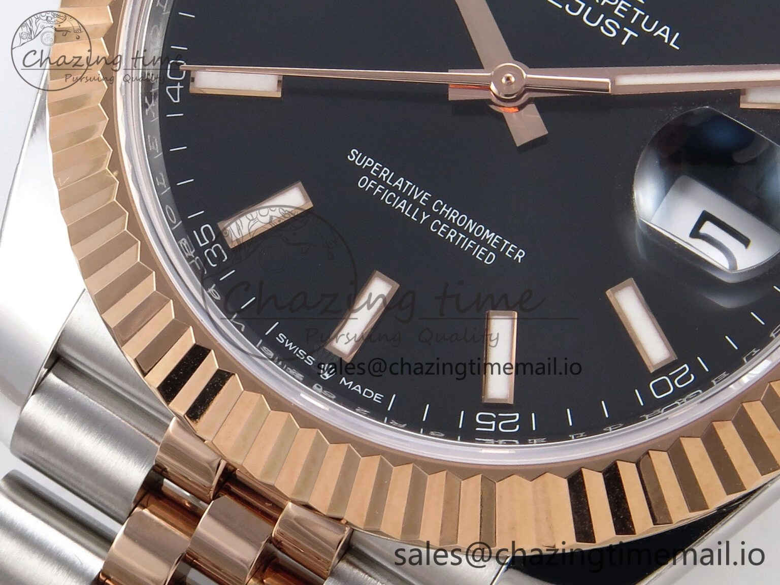 DateJust 41 126331 ARF 1:1 Best Edition 904L Steel Black Dial on SS RG Jubilee Bracelet SH3235（Gain Weight） Original 1106