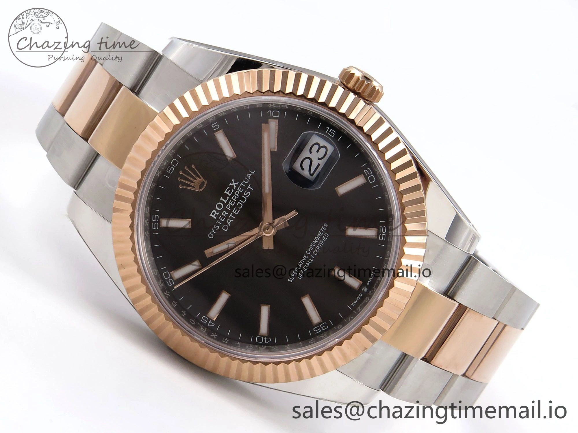 DateJust 41 126331 ARF 1:1 Best Edition 904L Steel Black Dial on SS RG Oyster Bracelet SH3235（Gain Weight） Thermal 1099